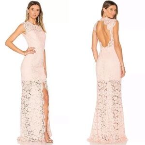 Rachel Zoe Estelle‎ Dress Open Back Lace Dress In Blush SP15G03 Size 12
